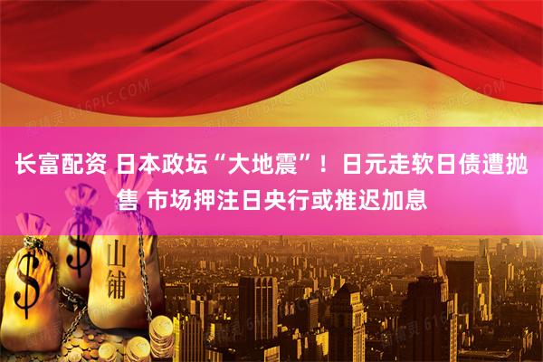 长富配资 日本政坛“大地震”！日元走软日债遭抛售 市场押注日央行或推迟加息